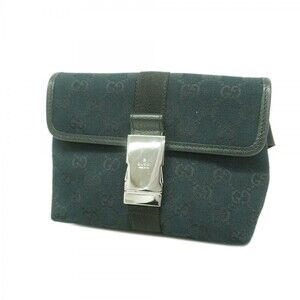 Gucci Waist Bag GG Canvas Black Silver Hardware